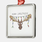 ムースかわいいおもしろいクリスマス メタルオーナメント (左)