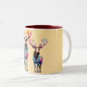 ムースが群れに加わるのを待っている ツートーンマグカップ (正面右)