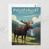 ムースでフルフイェレット国立公園スウェーデントラベル ポストカード (正面/裏面)