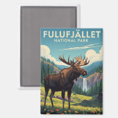 ムースでフルフイェレット国立公園スウェーデントラベル マグネット (正面/裏面)