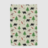 ムースとクマのパターン ゴルフタオル (正面)