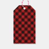 ムースとバッファロー緑と黒の格子模様クリスマス ギフトタグ (裏面)