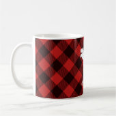 ムースとバッファロー赤と黒の格子模様のクリスマス コーヒーマグカップ (左)