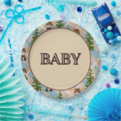 ムースとモバイル赤ちゃんシャワー紙プレート ペーパープレート (パーティー)