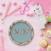 ムースとモバイル7インチの丸い赤ちゃんシャワー紙プレート ペーパープレート (パーティー)