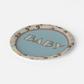 ムースとモバイル7インチの丸い赤ちゃんシャワー紙プレート ペーパープレート (アングル)