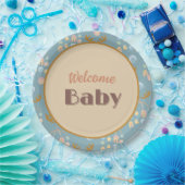 ムースとモバイル9インチの丸い赤ちゃんシャワー紙プレート ペーパープレート (パーティー)