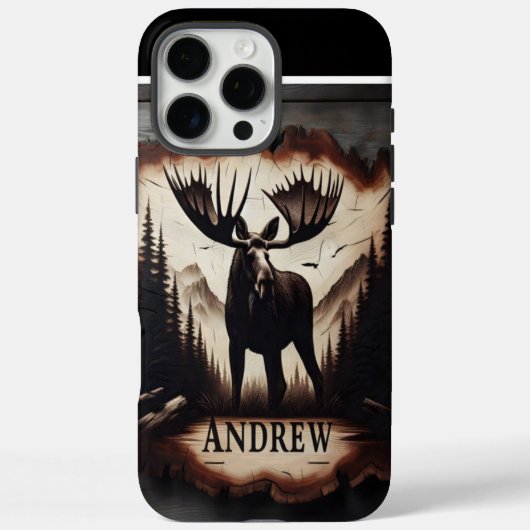 ムースと山の木の看板 Case-Mate iPhoneケース (裏面)