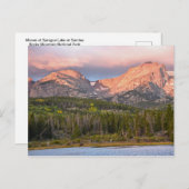 ムースと観光客ズアットスプラーグ湖，コロラド ポストカード (正面/裏面)