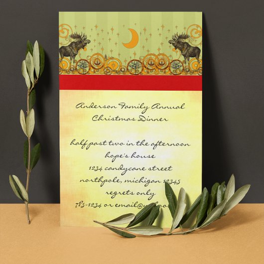 ムースのクリスマスディナー招待状 & パーティー招待状 招待状