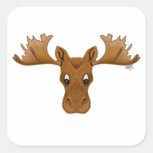 ムースのシール,漫画のスケッチ スクエアシール (正面)