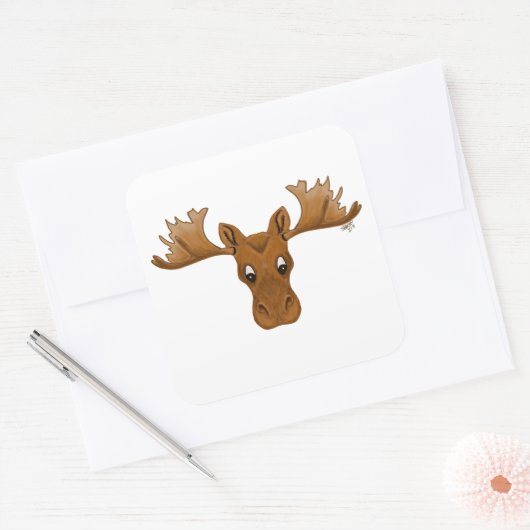 ムースのシール,漫画のスケッチ スクエアシール (封筒)