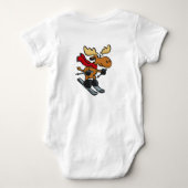 ムースのスキーヤー漫画 |背景色の選択 ベビーボディスーツ (裏面)