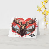 ムースのハート型背景 カード (黄色い花)