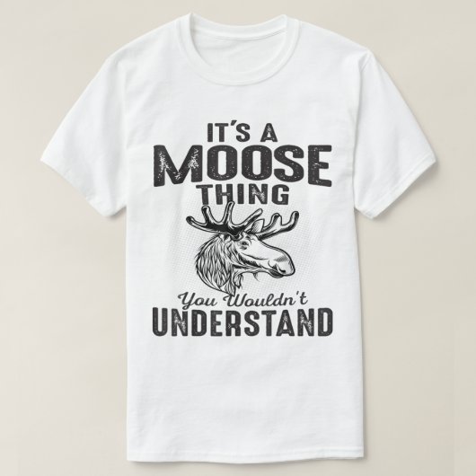 ムースのヴィンテージ・ワイルドライフデザイン Tシャツ (デザイン正面)