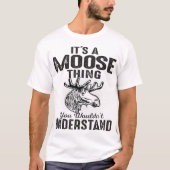 ムースのヴィンテージ・ワイルドライフデザイン Tシャツ (正面)