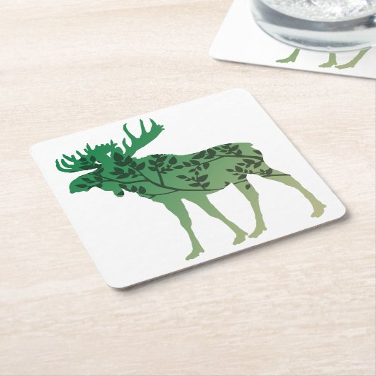 ムースの木 スクエアペーパーコースター (アングル)