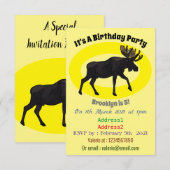 ムースの漫画イラスト 招待状 (正面/裏面)