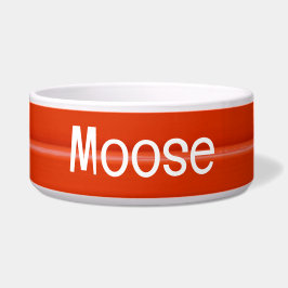ムースはっきりした文字付き赤金属テクスチャペットボウル ボウル