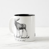 ムースは私の霊性動物だ。自然恋人 ツートーンマグカップ (正面左)