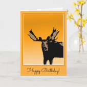 ムースアットサンセット – オリジナルワイルドライフアート カード (黄色い花)