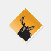 ムースアットサンセット – オリジナルワイルドライフアート スタンダードカクテルナプキン (角)