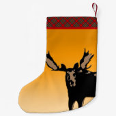 ムースアットサンセット – オリジナルワイルドライフアート スモールクリスマスストッキング (裏面)