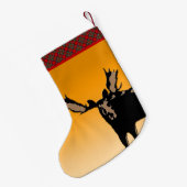 ムースアットサンセット – オリジナルワイルドライフアート スモールクリスマスストッキング (裏面 (吊り時))