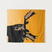 ムースアットサンセット – オリジナルワイルドライフアート タペストリー (正面(横))