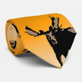 ムースアットサンセット – オリジナルワイルドライフアート ネクタイ (ロール)
