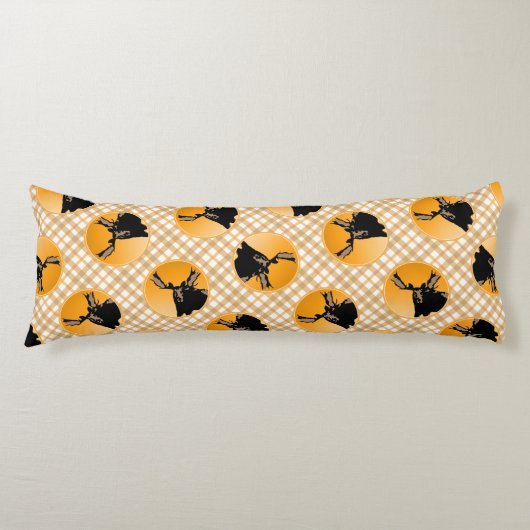 ムースアットサンセット – オリジナルワイルドライフアート ボディピロー (正面)