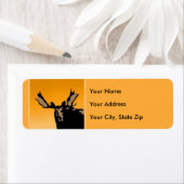 ムースアットサンセット – オリジナルワイルドライフアート ラベル (インサイチュ)