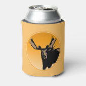 ムースアットサンセット – オリジナルワイルドライフアート 缶クーラー (缶裏面)