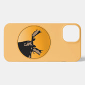 ムースアットサンセット – オリジナルワイルドライフアート iPhoneケース (裏面横)