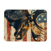 ムースアメリカ国旗のヴィンテージ マグネット (横)