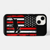 ムースアメリカ国旗 iPhoneケース (裏面横)