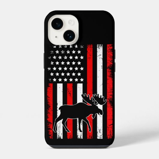 ムースアメリカ国旗 iPhoneケース (裏面)