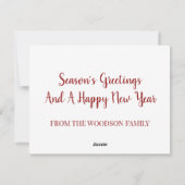 ムースインウィンタースノーホリデーカード シーズンカード (裏面)