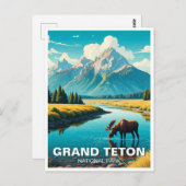 ムースイングランドテトン国立公園 ポストカード (正面/裏面)