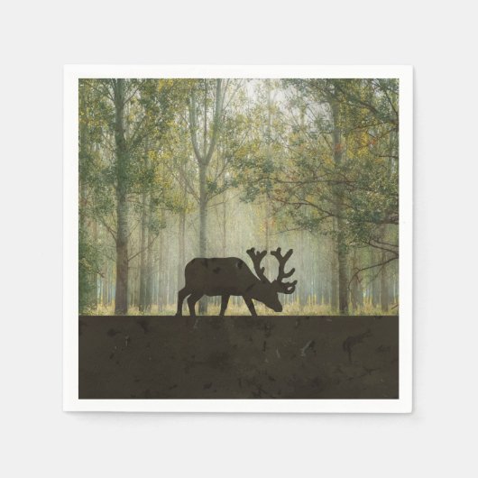 ムースインフォレストイラストレーション スタンダードカクテルナプキン (正面)
