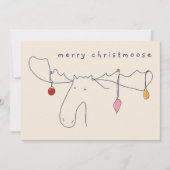 ムースウィズクリスマスライトラインスケッチ 招待状 (正面)