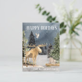 ムースウィンターランドスケープ水の色の休日 ポストカード (スタンド正面)