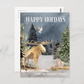 ムースウィンターランドスケープ水の色の休日 ポストカード (正面/裏面)