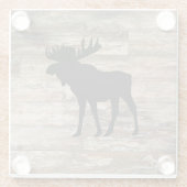 ムースウッド絵画ズ素朴スタイル ガラスコースター (裏面)