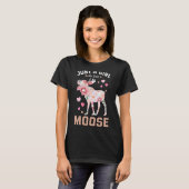 ムースエルクディアフラワーフローラ動物ファン Tシャツ (正面フル)