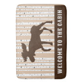 ムースエルク樺の木ツリーズ素朴ロッジキャビン バスマット (正面縦)