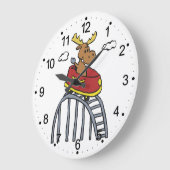 ムースオンローラーコースター |背景色の選択 ラージ壁時計 (傾斜)