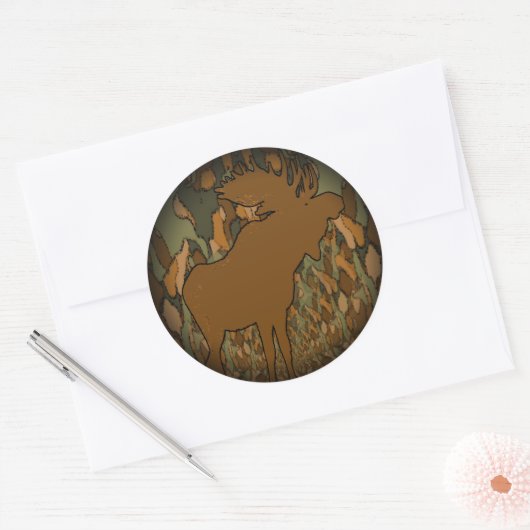ムースカモフラージギフトと招待状 ラウンドシール (封筒)