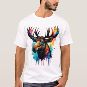 ムースカラフルの水彩画 Tシャツ