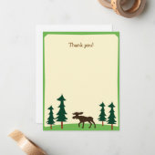 ムースカントリーウッドランドフラットサンキューノート ノートカード (正面/裏面インサイチュ)
